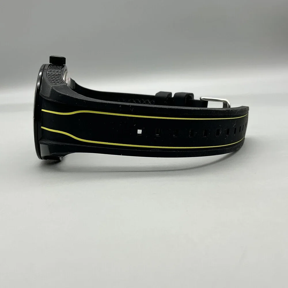 Ferrari RedRev Mens Watch 43mm Black Yellow Dial Black Silicone New Battery
